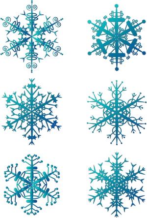 Artistic Snowflake Designs Collection PNG Image