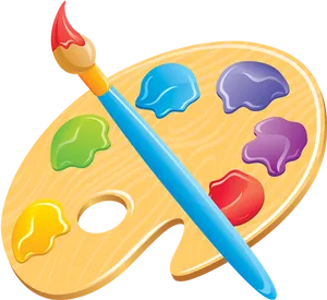 Artists Paletteand Brush Emoji.png PNG Image