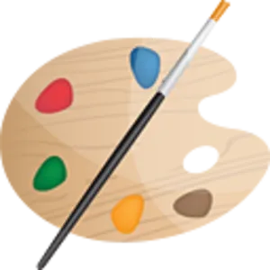 Artists Paletteand Brush.png PNG Image