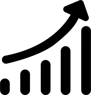 Ascending Bar Graph With Upward Arrow PNG Image