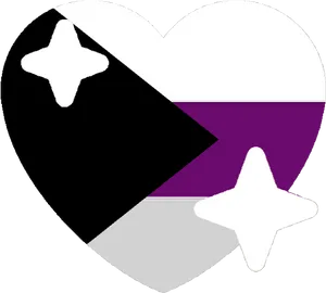 Asexual Pride Heart Emoji PNG Image