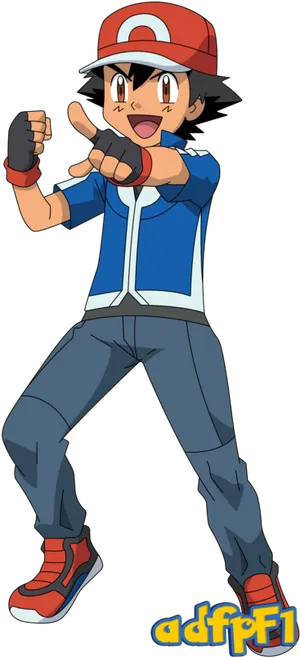 Ash Ketchum Pokemon Ready For Battle PNG Image