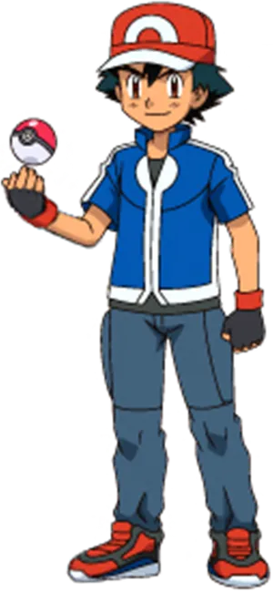 Ash Ketchum Pokemon Trainer Pose PNG Image