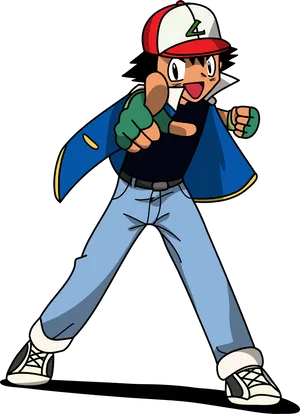 Ash Ketchum Readyfor Battle PNG Image