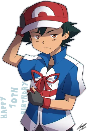 Ash Ketchum10th Birthday Celebration PNG Image