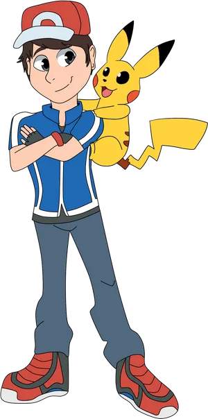 Ashand Pikachu Friends Forever PNG Image