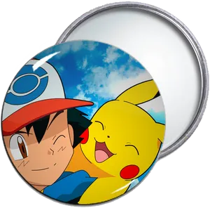 Ashand Pikachu Friendship Badge PNG Image