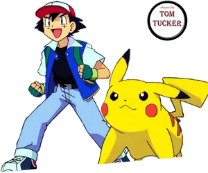 Ashand Pikachu Readyfor Adventure PNG Image