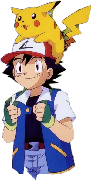 Ashand Pikachu Readyfor Adventure PNG Image