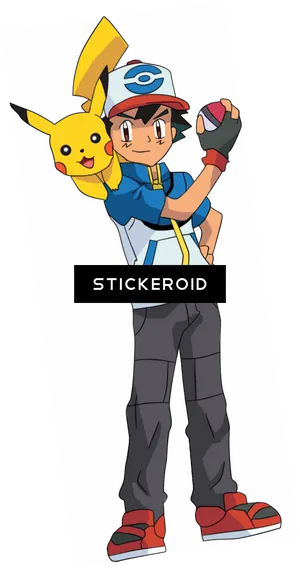 Ashand Pikachu Readyfor Battle PNG Image