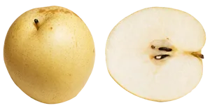 Asian Pear Wholeand Sliced PNG Image