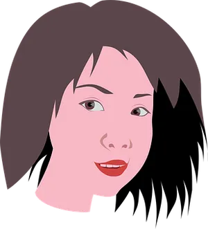 Asian Woman Vector Portrait PNG