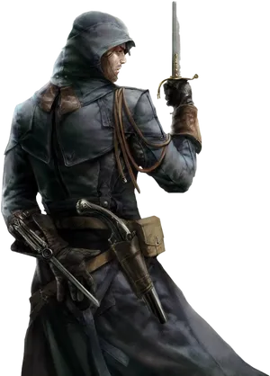 Assassins Creed Character With Hidden Blade PNG Image