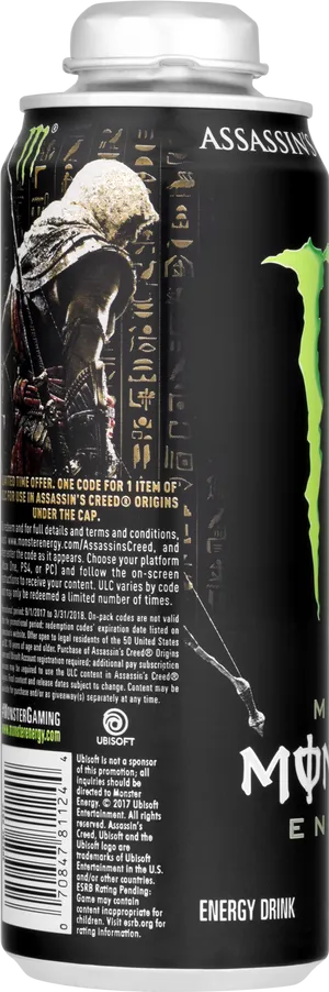 Assassins Creed Origin Monster Energy Drink Can PNG Image