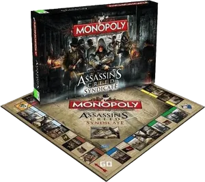 Assassins Creed Syndicate Monopoly Board Game PNG Image