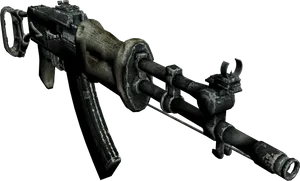 Assault Rifle3 D Model PNG Image