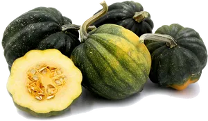 Assorted Acorn Squash Varieties PNG Image