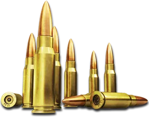 Assorted Ammunition Black Background PNG Image