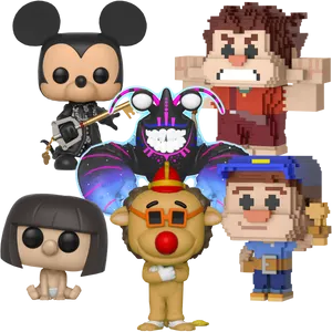 Assorted Animated Characters PNG Image