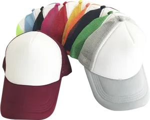 Assorted Baseball Caps Collection PNG Image