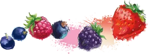 Assorted Berries Watercolor Splash PNG Image