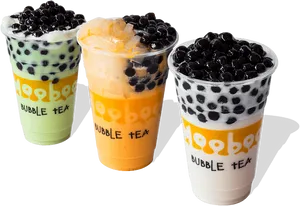 Assorted Bubble Tea Selection PNG Image