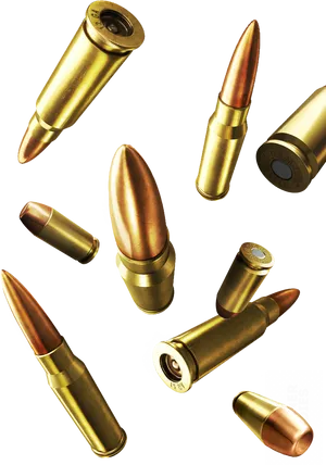 Assorted Bullets Black Background PNG Image