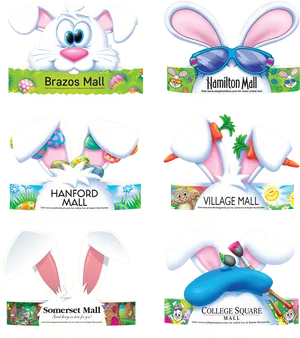 Assorted Bunny Ears Designs PNG Image