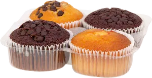 Assorted Chocolate Chip Muffins PNG Image