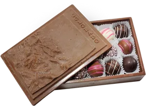 Assorted Chocolatesin Gift Box PNG Image