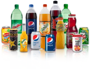 Assorted Cold Drinks Collection PNG Image