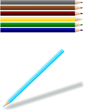 Assorted Colored Pencilsand Shadow PNG Image