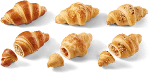 Assorted Croissants Variety PNG Image