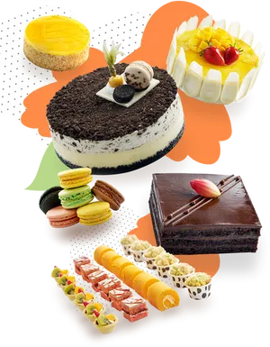 Assorted Dessert Selection PNG Image