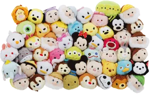 Assorted Disney Tsum Tsum Plush Collection PNG Image