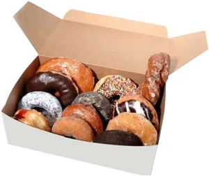 Assorted Donutsin Box PNG Image