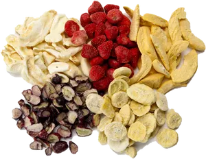 Assorted Dried Fruit Selection PNG Image