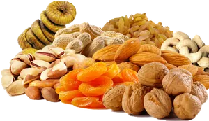 Assorted Dry Fruits Collection PNG Image