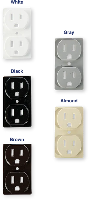 Assorted Electrical Outlets Colors PNG Image