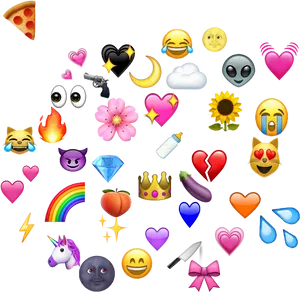 Assorted Emoji Collection PNG Image