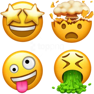 Assorted Emoji Expressions PNG Image