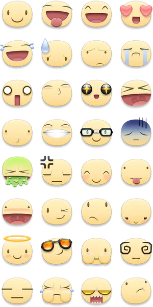 Assorted_ Emoticons_ Collection PNG Image