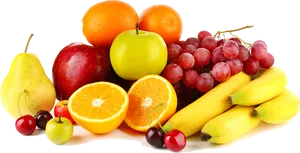 Assorted Fresh Fruits Display PNG Image