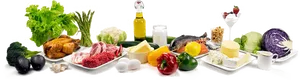 Assorted Fresh Groceries Panorama PNG Image