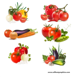 Assorted Fresh Vegetables Collection PNG Image