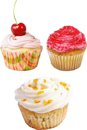 Assorted Frosted Muffins PNG Image