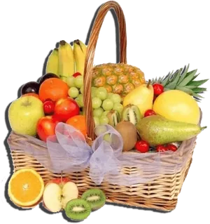 Assorted Fruit Basket PNG Image