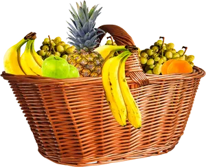 Assorted Fruit Basket Selection PNG Image