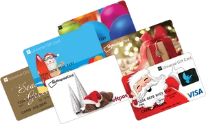 Assorted Gift Cards Collection PNG Image