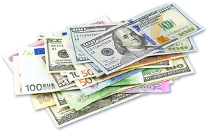 Assorted Global Currencies PNG Image